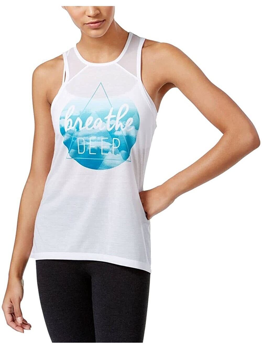 Ideology Womens Graphic Racerback Tank Top Size XL